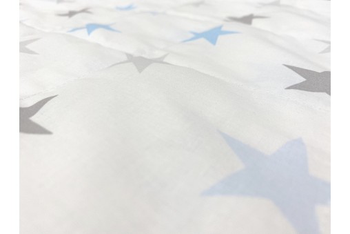 Dwustronna Kołdra obciążeniowa błękitny minky + gwiazdki