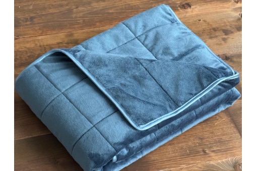 Kołdra sensoryczna Minky vintage indygo - KULKI SZKLANE