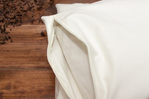 OUTELT Biała lniana poszewka na poduszkę 50x60