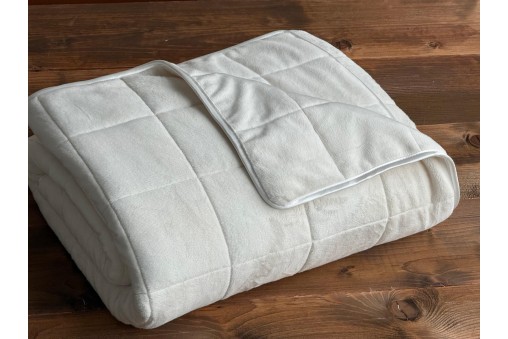 Kołdra sensoryczna Minky śmietankowa - KULKI SZKLANE