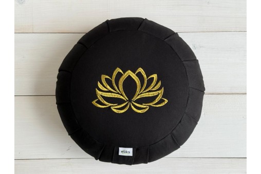 Zafu z symbolem: OM, kwiat lotosu lub kwiat życia